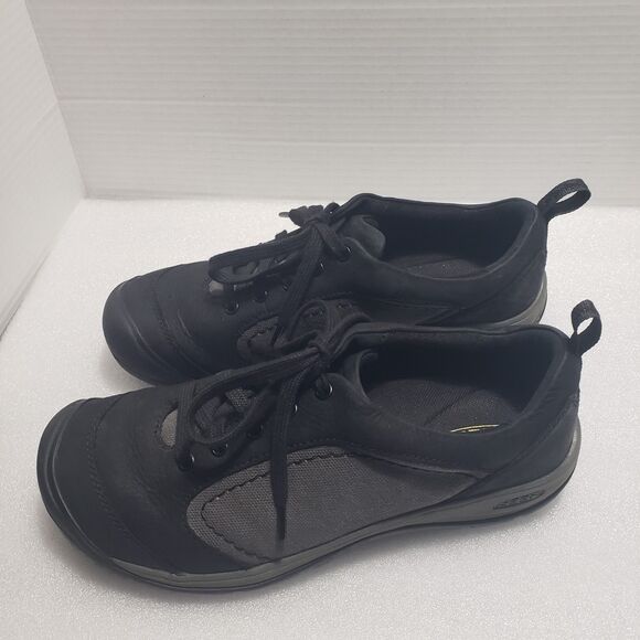 Womens Keen Presidio II Black Leather Athletic Casual Comfort Sneakers Size 10 - Picture 3 of 10